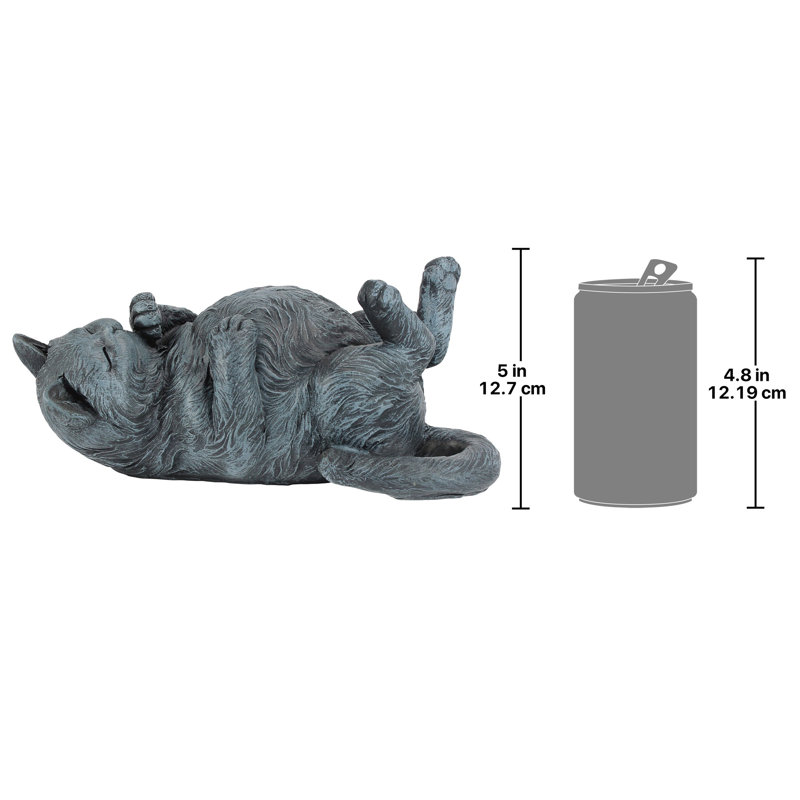 Playful Cat on Back Statue