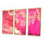 Rose et or fuchia liquide Art II - 3 pièces, reproduction sur toile-1746952940-1746952936