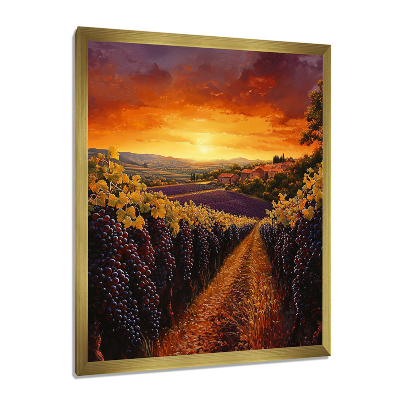Felty - Art mural sur toile, paysages, H 20 po x l 12 po, Reproduction encadrée d'une seule photo, Doré
