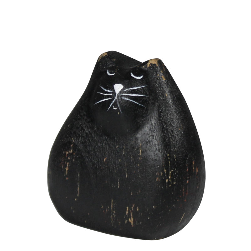 Chat, bois, H 4 po x l 2,50 po x P 4 po