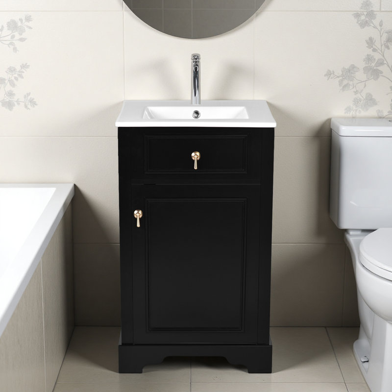 Meuble-lavabo de 20 pouces, Noir