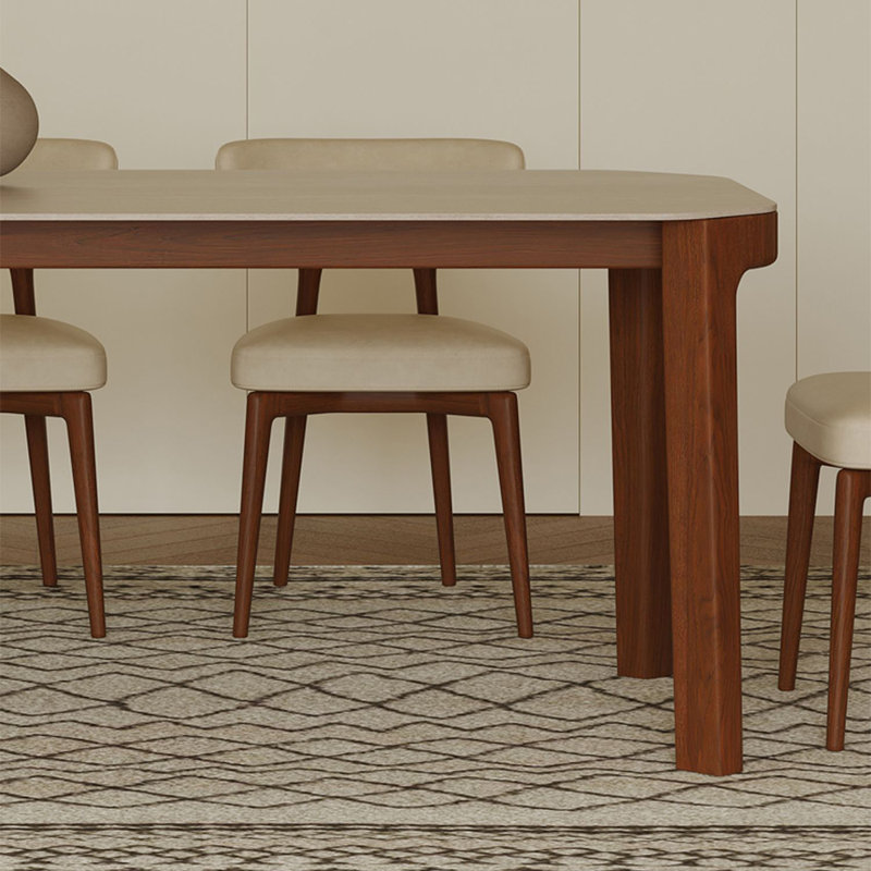 Ensemble de table de salle à manger rectangulaire en bois de frêne massif, H 29,52 po x L 62,99 po x l 31,49 po