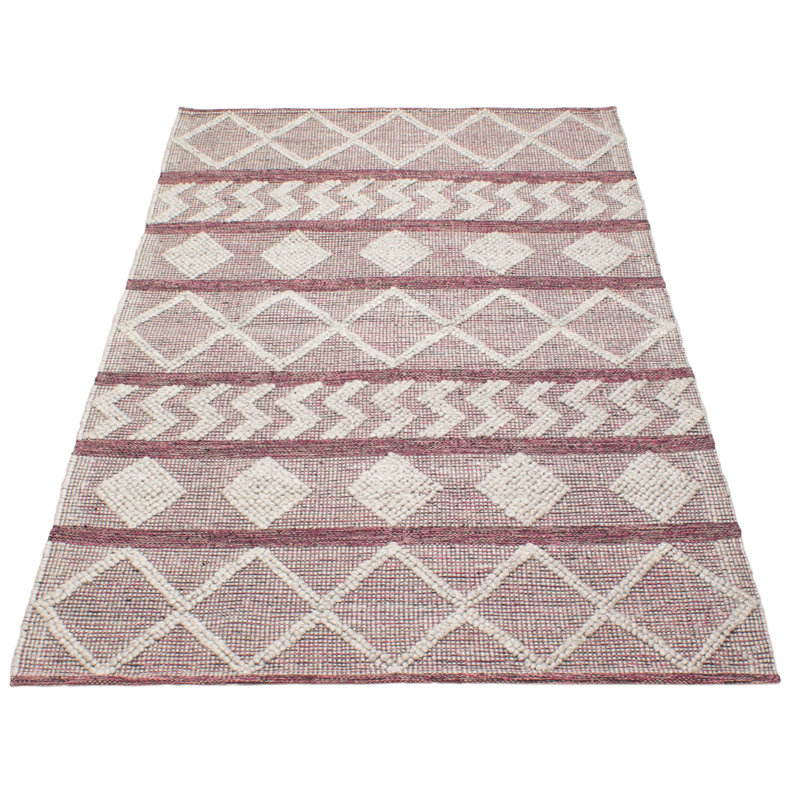 Tapis rose nouvel âge en laine 5 pi 1 po x 8 pi 1 po Iagulli