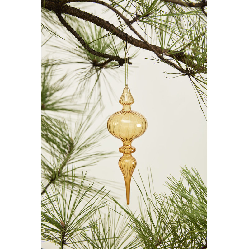 Ornement Nicolette 3,25 po x 9,5 po, Ambre