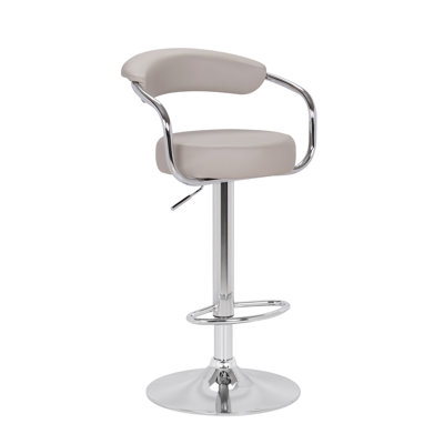 Shatley Swivel Upholstered Adjustable Height Counter Stool with Metal Frame