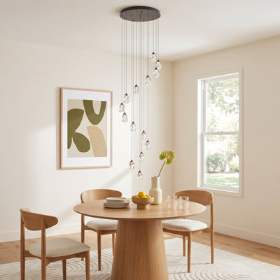 Alheidis 15 Light Glass Dimmable Pendant