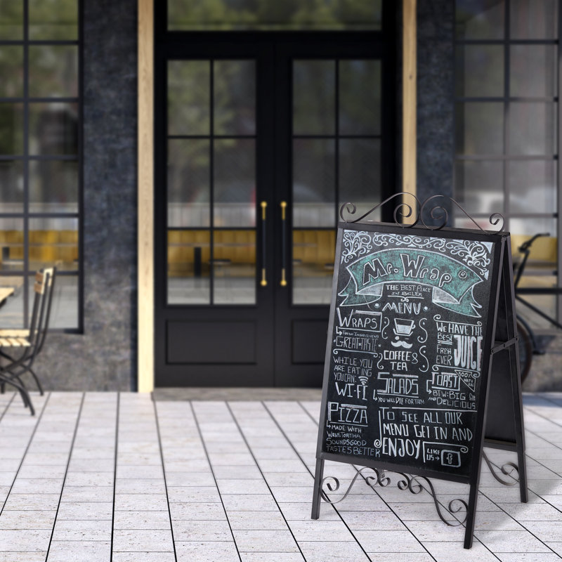 Free Standing Metal A-Frame Chalkboard