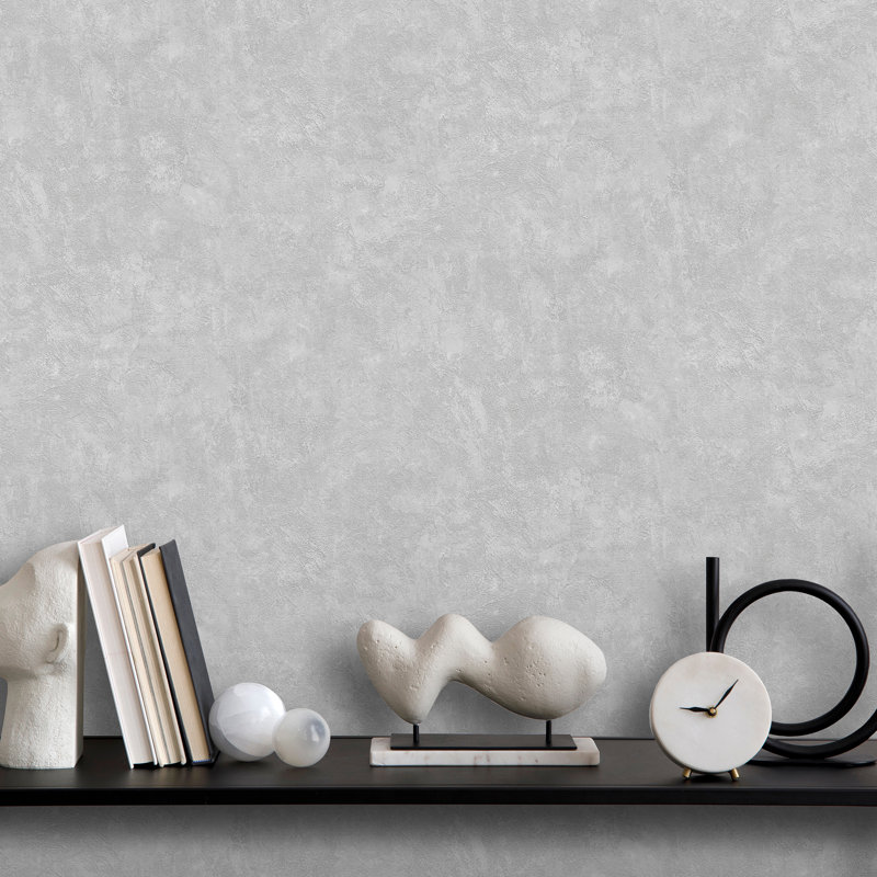 Faux Concrete Plaster Texture Wallpaper, Grey