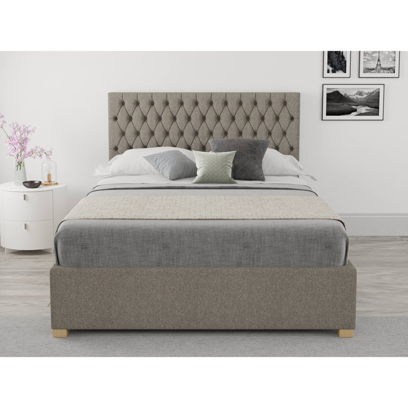 Central City Upholstered Ottoman Storage Bed, Double (4'6), Grey