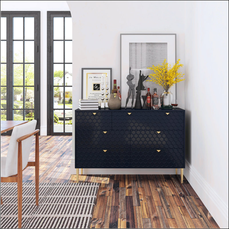 Armoire 7 tiroirs Modern, Bleu
