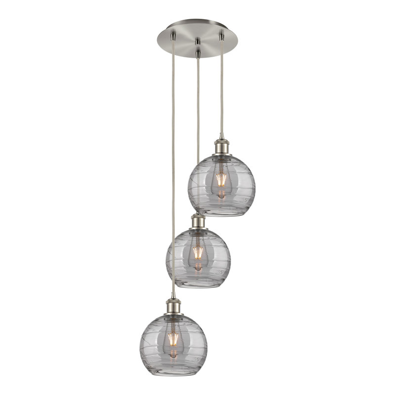 Luminaire suspendu 3 lumières Ellington, H 30,38 po x l 14,5 po x P 14,5 po, Nickel satiné brossé
