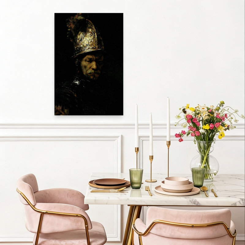 «Man with Helmet Classic», reproduction d'art mural contemporain, 24" H x 16" W