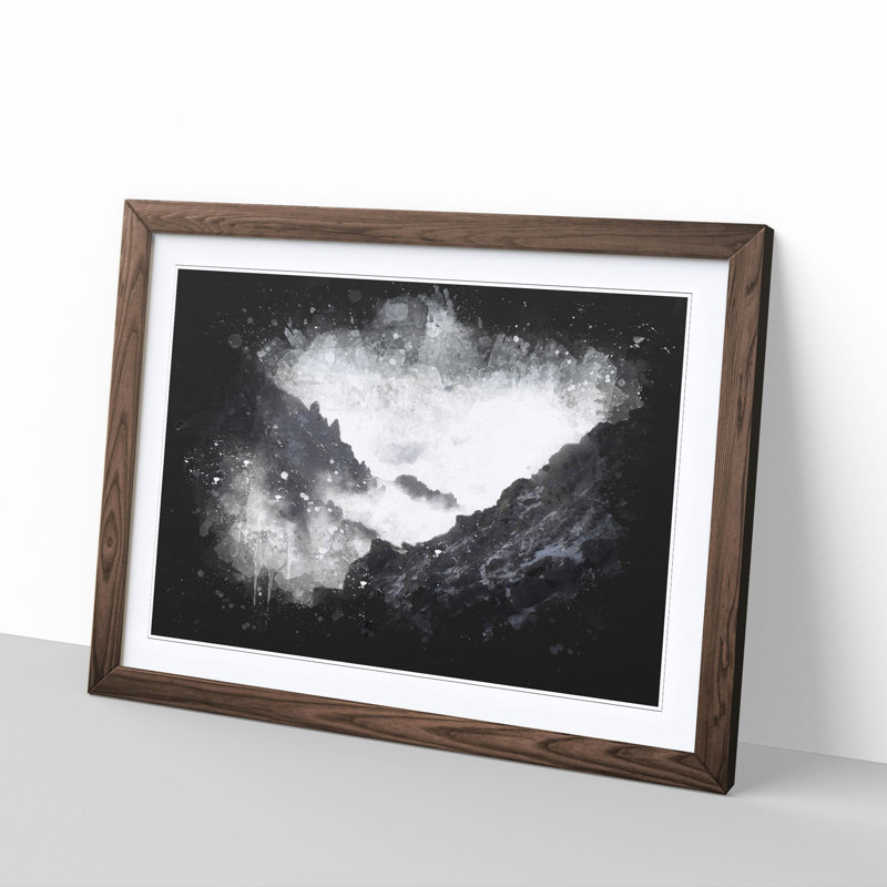 Misty Tatra Mountains in Slovakia - Picture Frame Painting Print, 62cm H x 87cm W x 2cm D, Walnut Framed