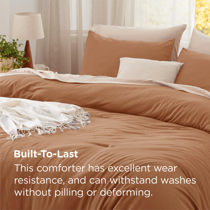 Bedsure Reversible Prewashed Comforter Set, King Comforter + 2 Standard Pillowcases, Pumpkin