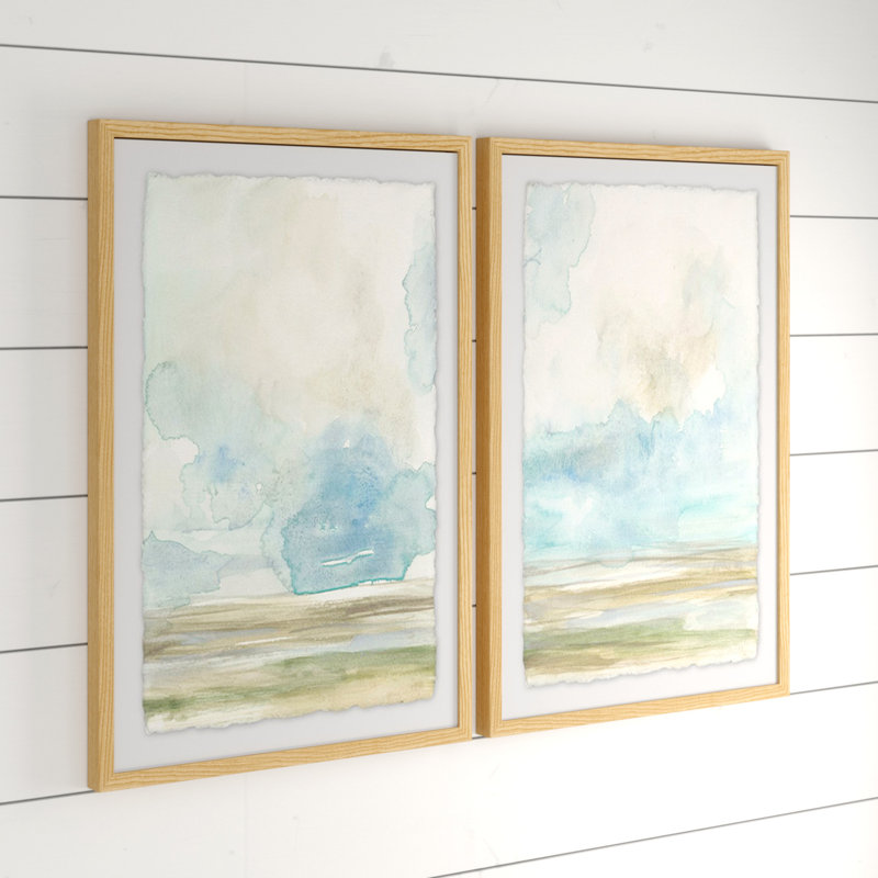 «Pale Sunset Diptych» par Marmont Hill - ensemble de 2 reproductions encadrées sur papier, H 36 po x l 24 po x L 1,5 po