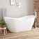 Sheba 67" Solid Surface Soaking Double Slipper Freestanding Tub with Integrated Drain and Overflow