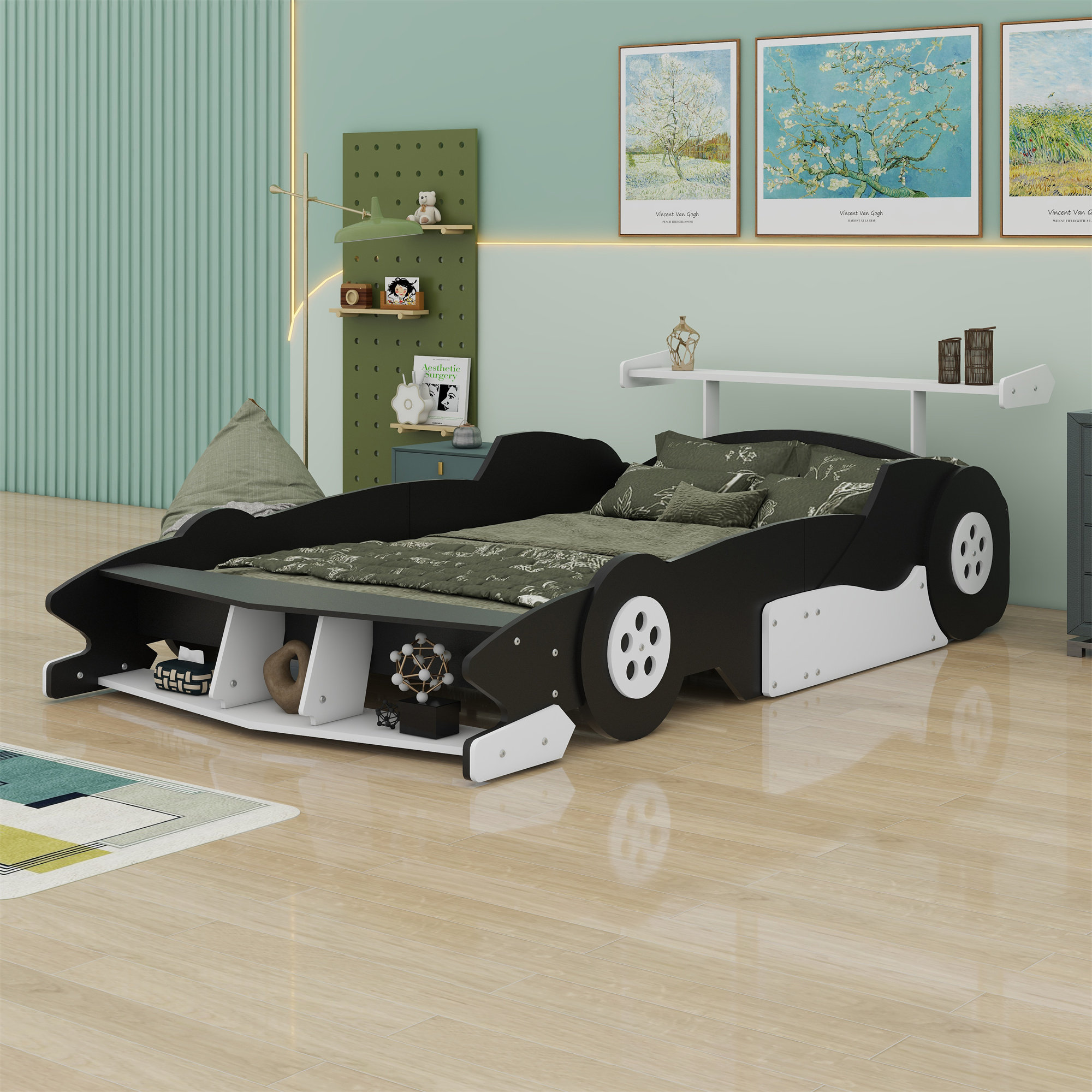 Zoomie Kids Race Car-Shaped Platform Bed With Wheels - Wayfair Canada