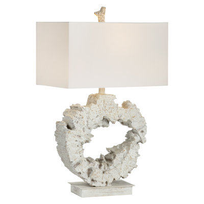 29.5" Resin Table Lamp With White Shade