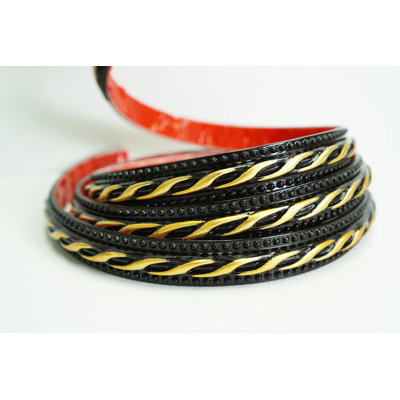 Garniture de moulure pelez et collez 16,4 pi x 0,79 po x 0,28 po Gilded Black