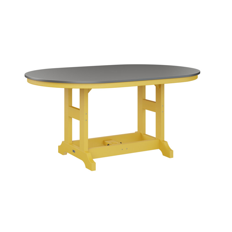 Table de salle à manger Berlin Classic, Acier inoxydable martelé, Jaune soleil levant