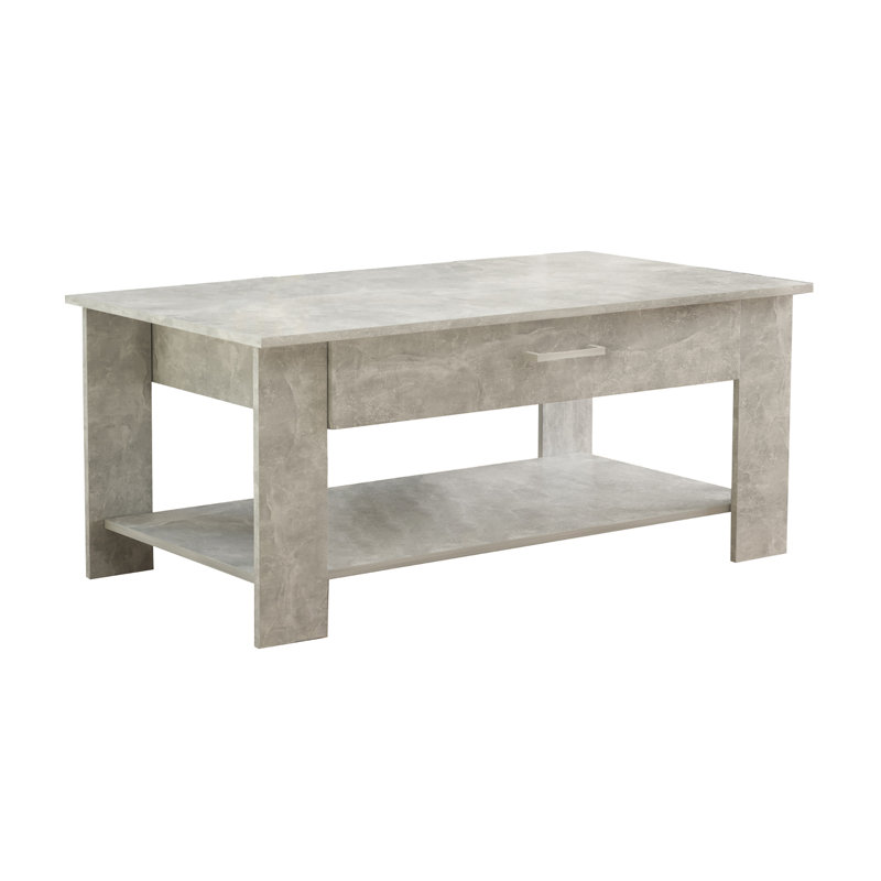 Keaisa Four Leg Coffee Table with Storage, Concrete