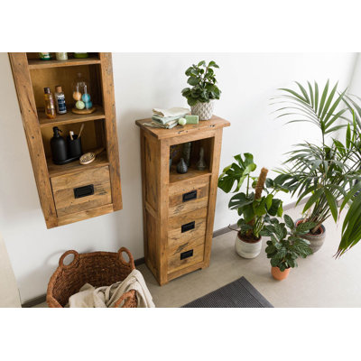 Railway Solid Wood 50cm W 3 - Drawer Chest of Drawers