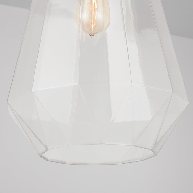 Luminaire suspendu géométrique à 1 lumière Annie, Nickel brossé