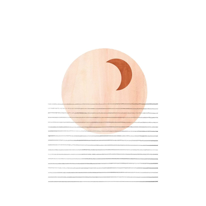 Abstract Crescent 1 Piece Painting on Canvas, 30.48cm H x 20.32cm W x 1.91cm D, Wrapped Canvas