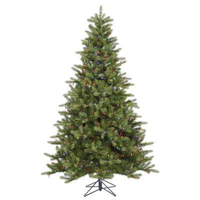 King Green Spruce Artificial Christmas Tree with LED Warm White Lights with Stand