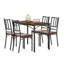Table de salle à manger avec 4 chaises, style industriel pour la cuisine, finition noyer, 43,3 l x 23,6 l 30,1 h, facile à assembler