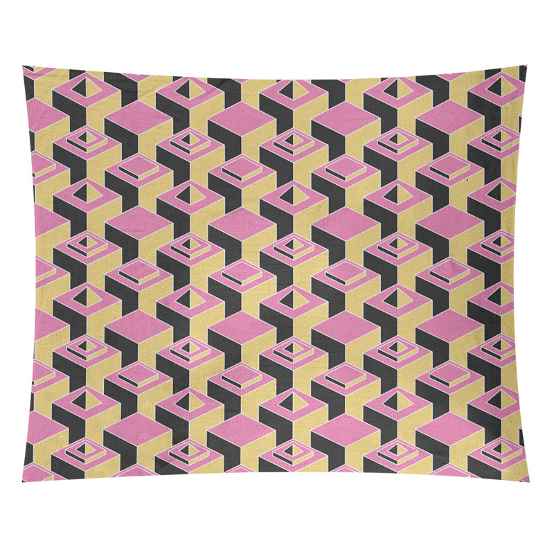 Tapisserie, H 27,5 po x l 37,5 po, Rose/jaune