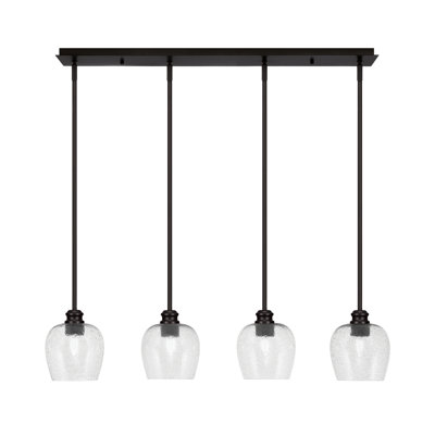 Edge 4 Light Linear Pendalier With 6" Glass