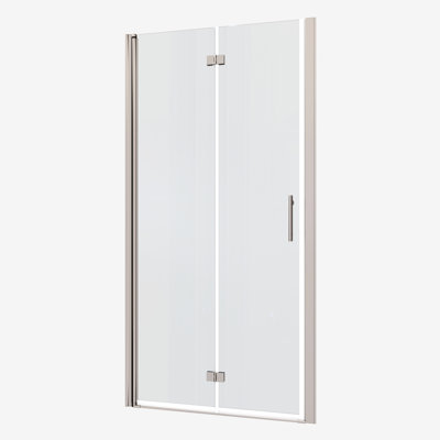 Bathroom Pivot Glass Door - 1/4" Tempered, 72" High, Easy Install 8" Stainless Steel Handle Shower Tempered Glass, Height