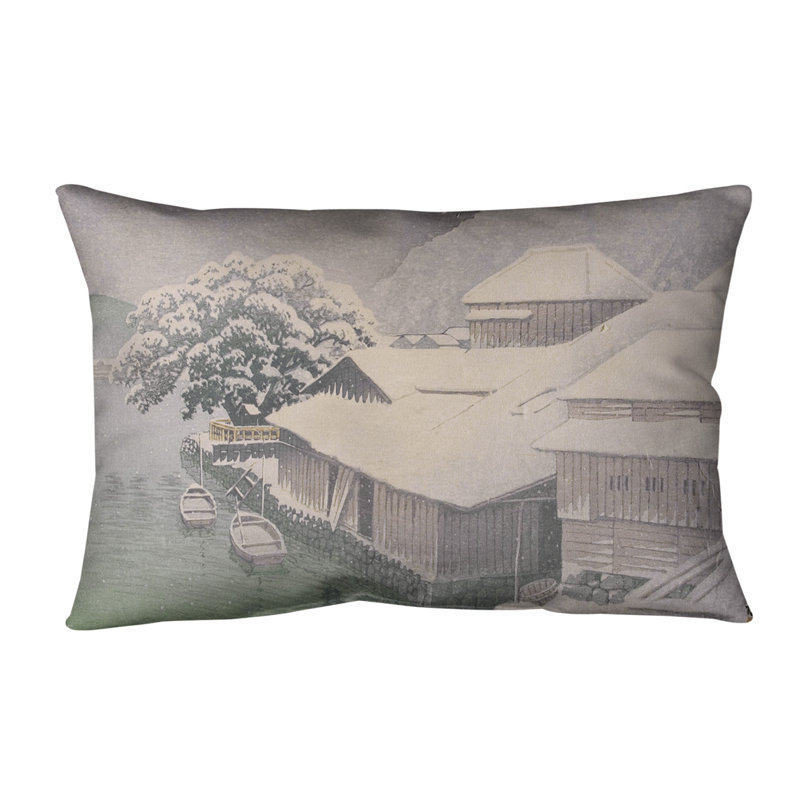 Coussin lombaire Ishinomaki, Duvet synthétique, 14 po x 20 po, Vert