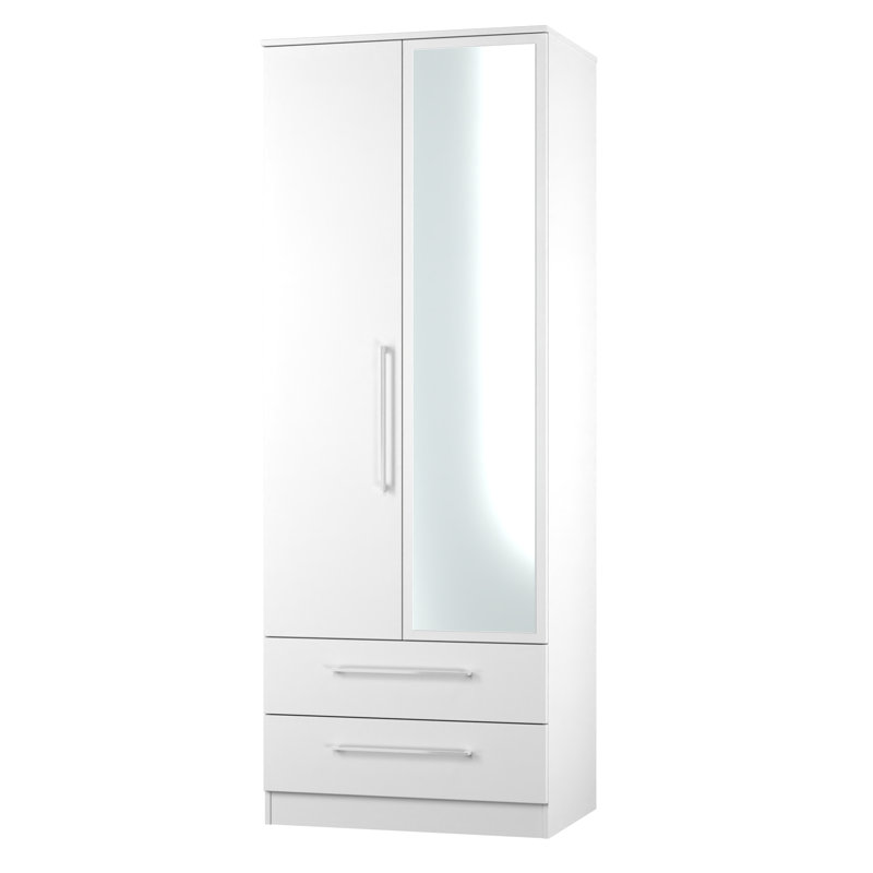 Talhaa Manufactured Wood Wardrobe, White Gloss/White