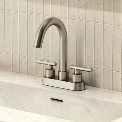 Centerset Bathroom Faucet with Drain Assembly, 2-Handle Bathroom Sink Faucet 