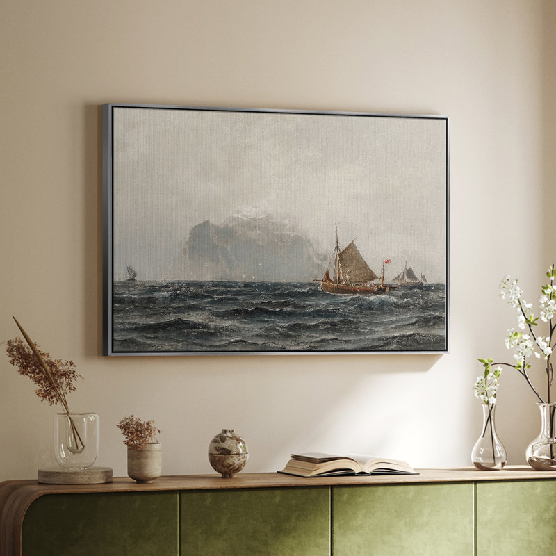 Impression nautique rétro - CCXVI - reproduction sur toile flottante, Argent, H 27 po x l 41 po