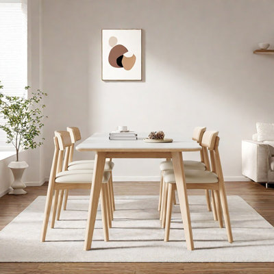 Table et chaises en chêne fritté Timeless