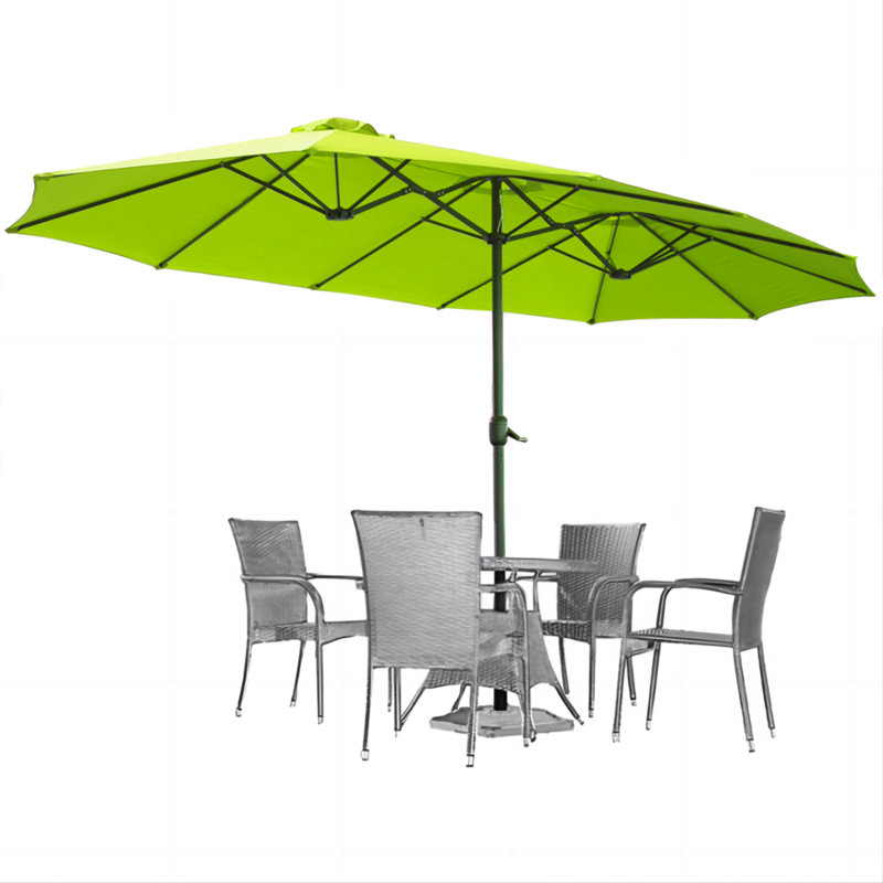 Parasol à double face pour patio extérieur, Vert