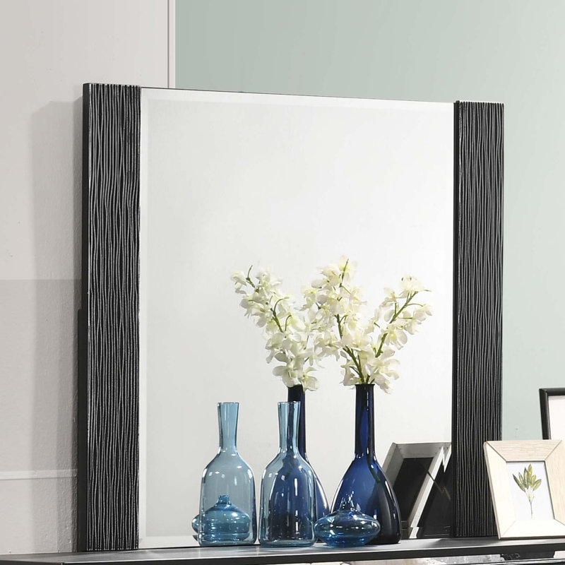 Finition contemporaine - Miroir de commode noir Ellerslie
