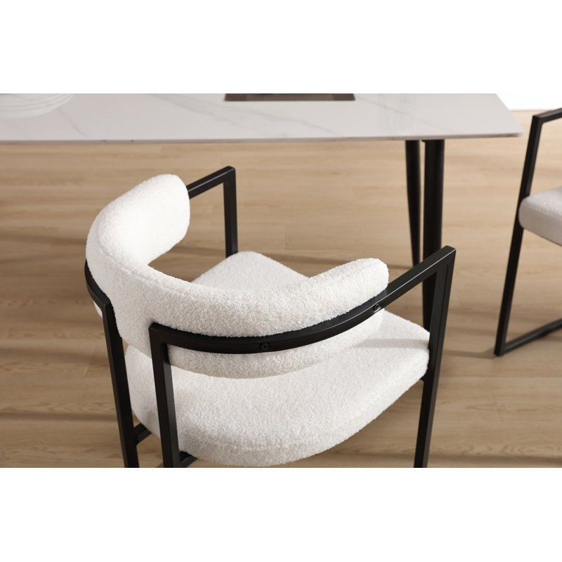 Upholstered Dining Chair, White