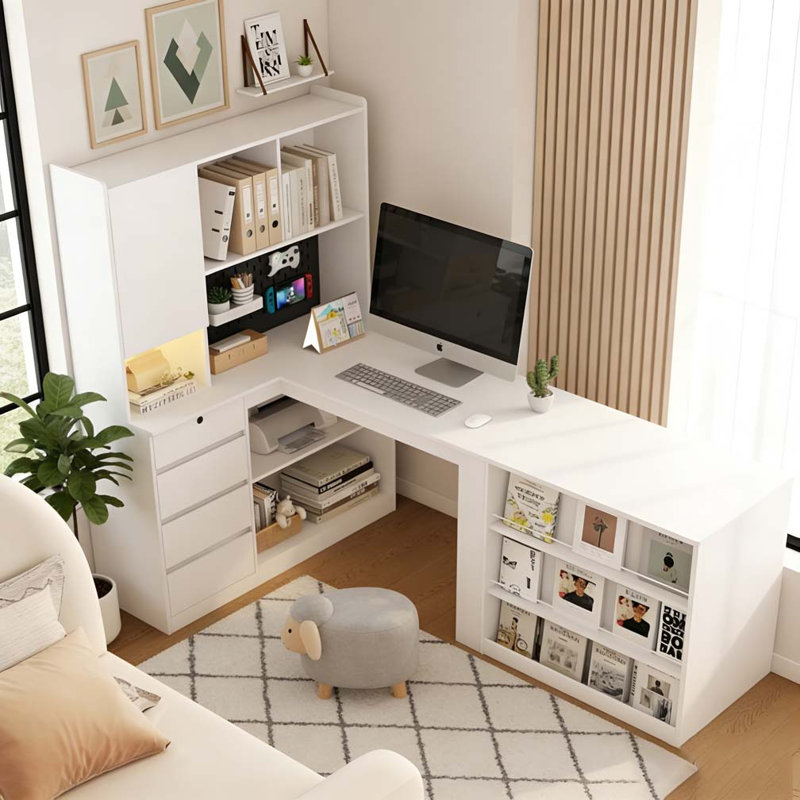 Bureau en L, Blanc2