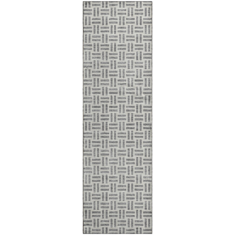 Premium Machine Washable Prisco Gray Rug, Runner 2'3" x 7'6"
