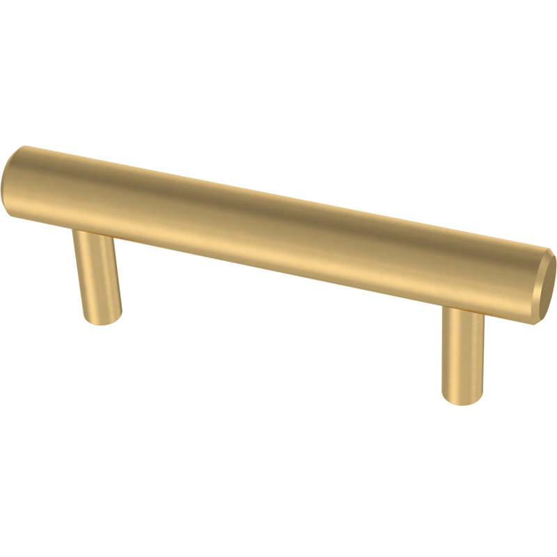 3 3/4" Center to Center Bar Pull, Brushed Brass, 3.78"