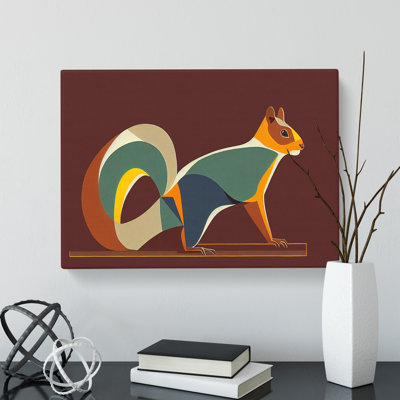 Squirrel In Abstract - Wrapped Canvas