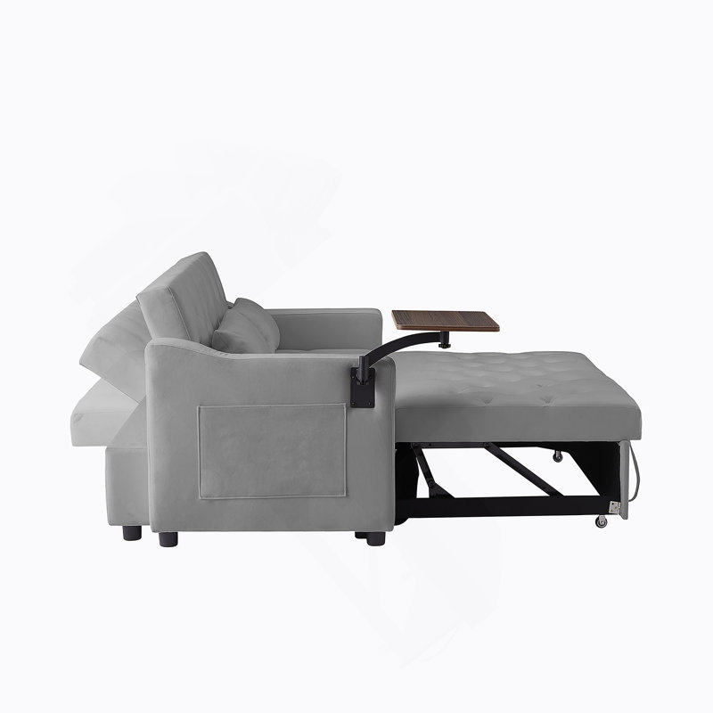 Lit de canapé en velours gris, Gris