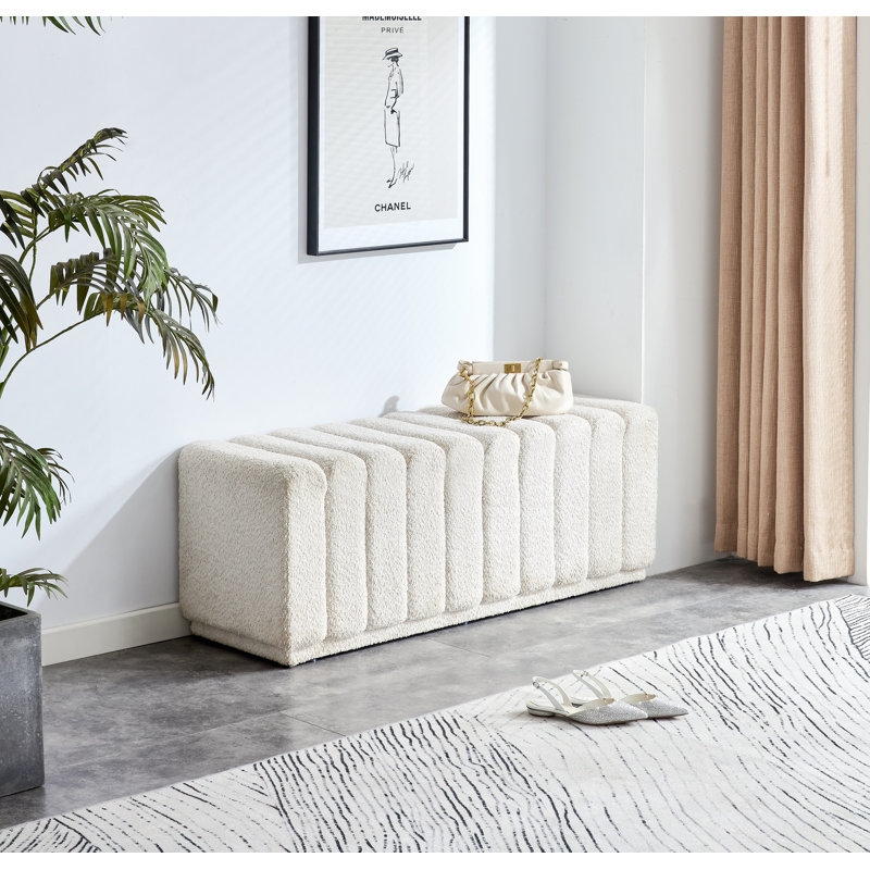 Banc rembourré en velours Liyou