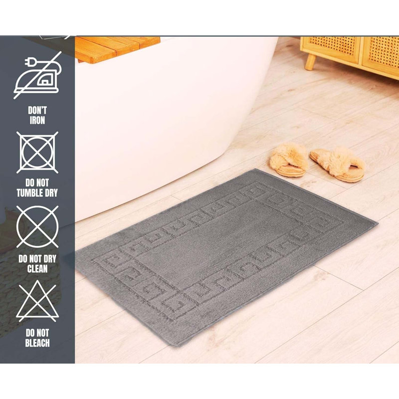Manufactured Wood Non-Slip Bath Mat, Charcoal