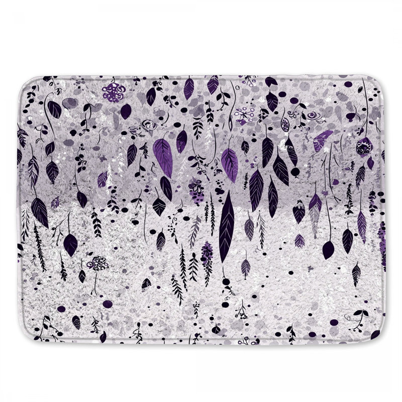 Tapis de bain à feuilles, L 24 po x L 17 po