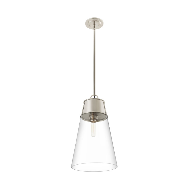 Bertina 1 - Light Single Pendant, Polished Nickel, 102.5" H x 11.5" W x 11.5" D